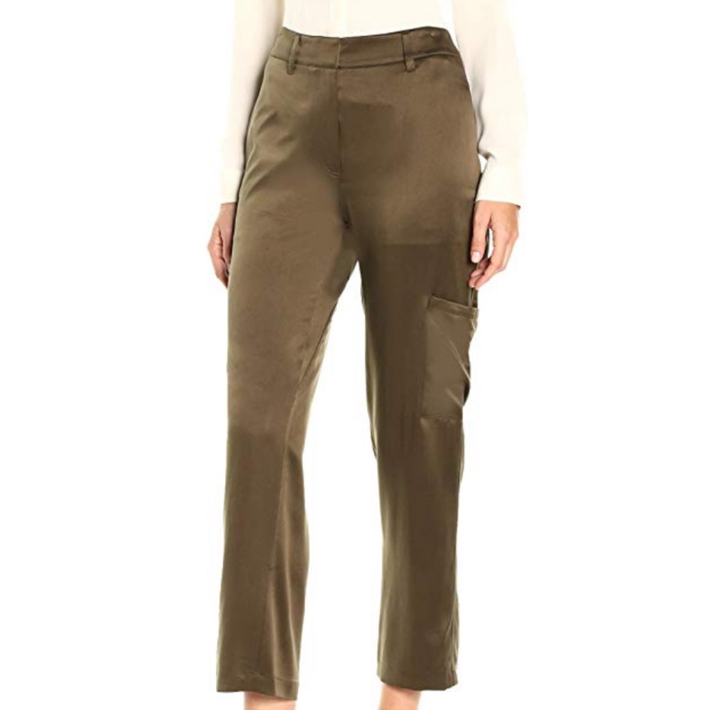Theory thorelle silk cargo dress pant in vine